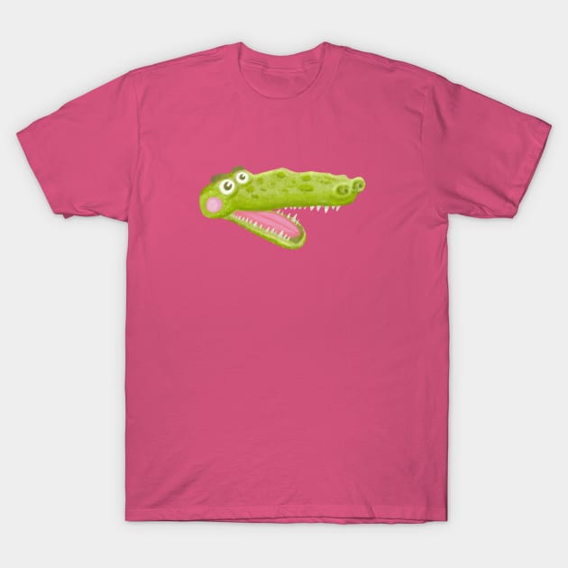 Funny head of crocodile T-Shirt by Mimie20